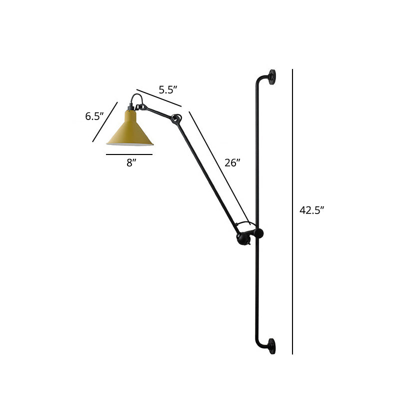 1 illuminazione da parete da parete ombreggiata a testa in stile Light Loft Wall All Wall Ams with Regolable ARM