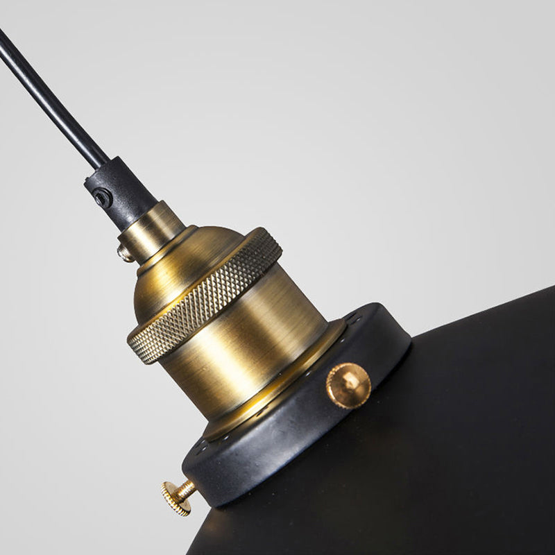 Lampada a soffitto a sospensione a sospensione Black Finish Finitura in metallo retro 1 kit di luce appesa a lampadina