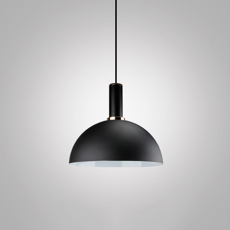 Metal Black Finish Drop Pendant Geometric Shade Single-Bulb Industrial Hanging Light