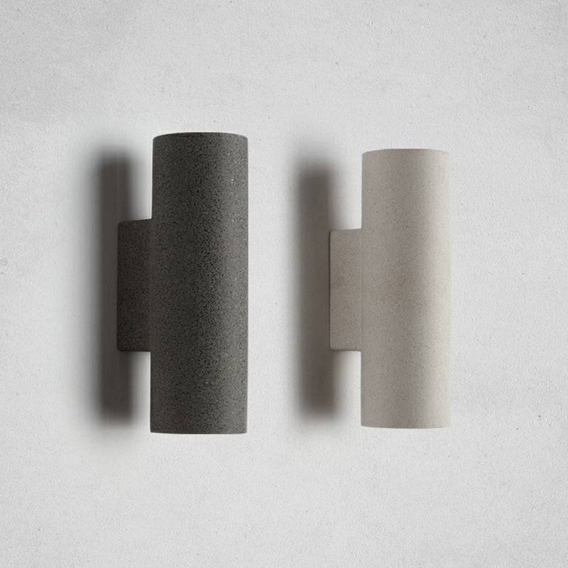 Lámpara de pared cilíndrica de 2 bombas nórdica a la luz de la luz con sombra de terrazo para escaleras