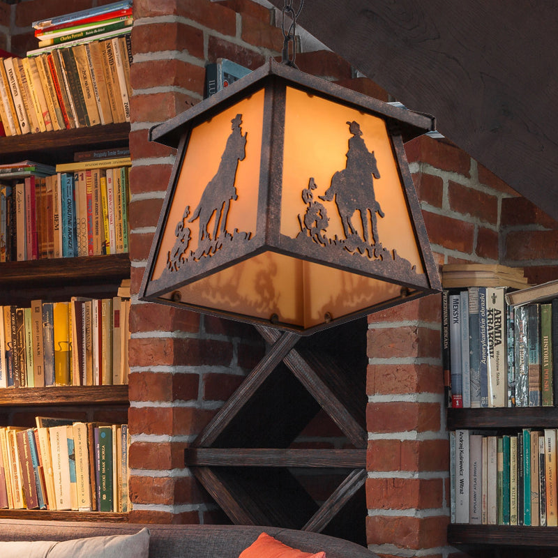 Landschaftshausförmige Anhänger Beleuchtung 1 lichtmetall hängende Leuchte in Rost