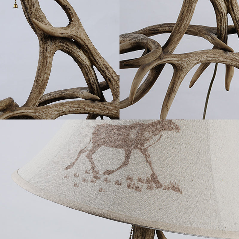 Holzfassschreiber Lampe Traditionelle weiße Stoff 1 helles Schlafzimmer Lesen Sie Licht mit Ast