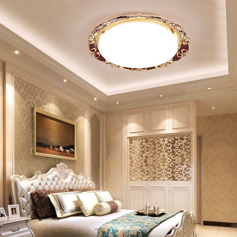 Flower Bedroom Flushmount Illuminazione Tradizionale LED Resina Nero / Rosso / Verde Flush Montaggio