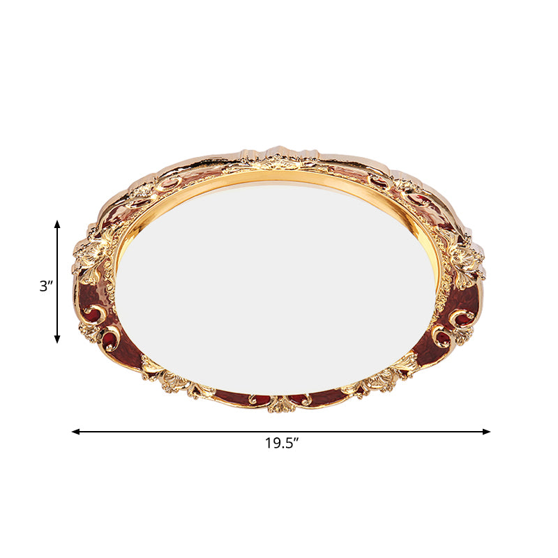 Flower Bedroom Flushmount Illuminazione Tradizionale LED Resina Nero / Rosso / Verde Flush Montaggio