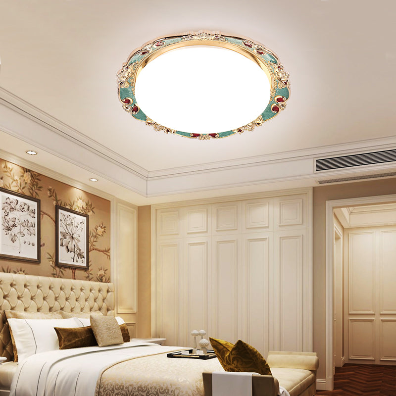 Flower Bedroom Flushmount Illuminazione Tradizionale LED Resina Nero / Rosso / Verde Flush Montaggio