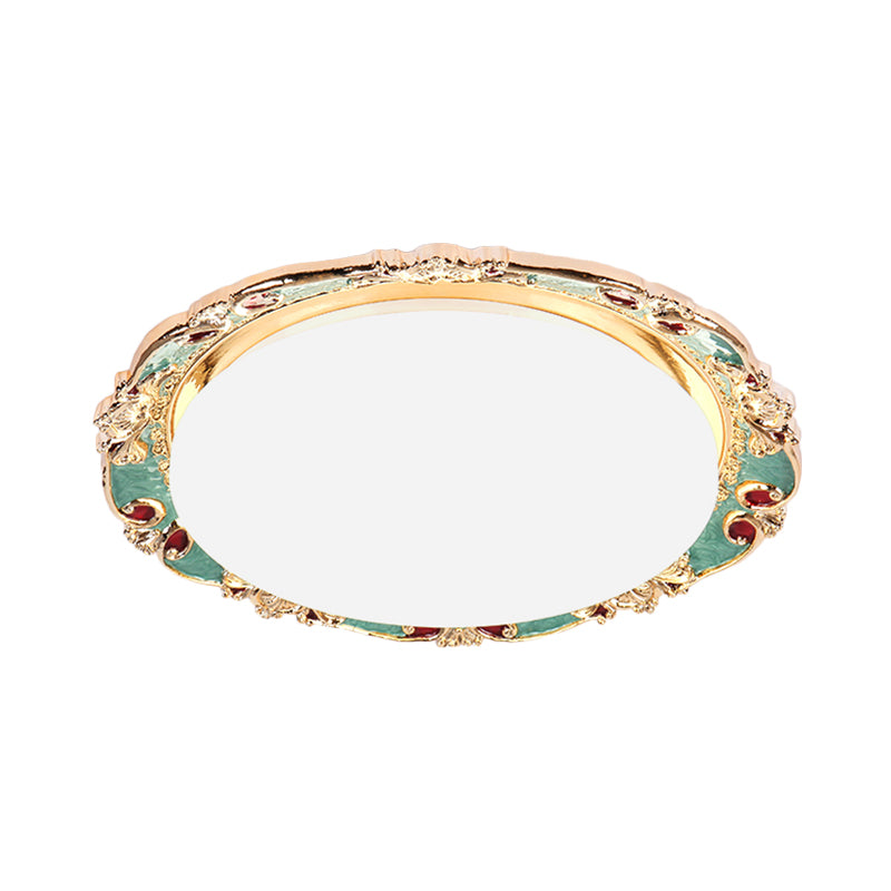 Flower Bedroom Flushmount Illuminazione Tradizionale LED Resina Nero / Rosso / Verde Flush Montaggio