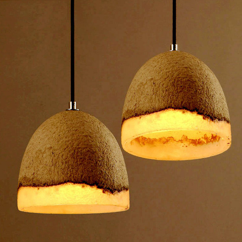Cemento Nordico a forma di soffitto a forma di campana 1 sala da pranzo in lampadina luce a pendolo in grigio