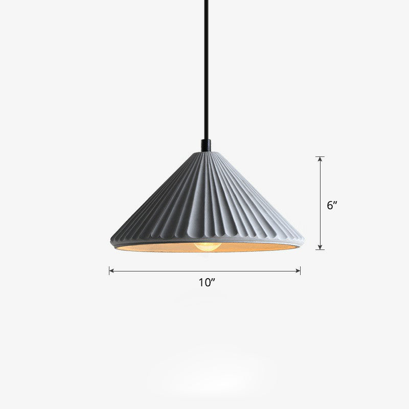 Cement Conical Pendant Ceiling Light Macaron Single Suspension Light Fixture for Living Room
