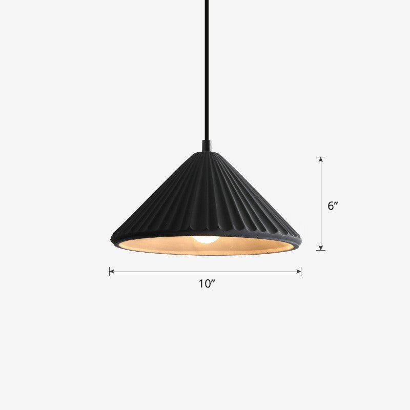 Cement Conical Pendant Ceiling Light Macaron Single Suspension Light Fixture for Living Room