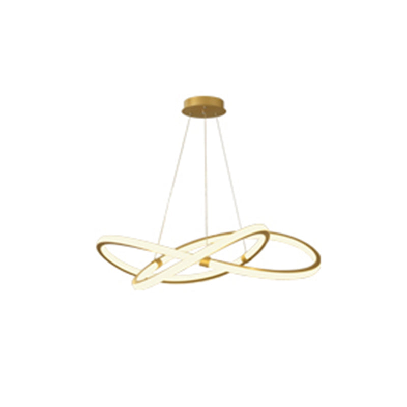 Minimalist Twist Shaped LED Pendant Lamp Aluminum Living Room Chandelier Lighting Fixture
