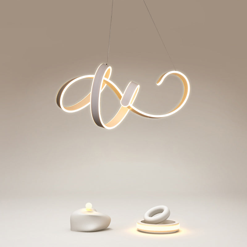 Lámpara de techo de LED retorcido blanco de aluminio moderno lámpara colgante para restaurante para restaurante