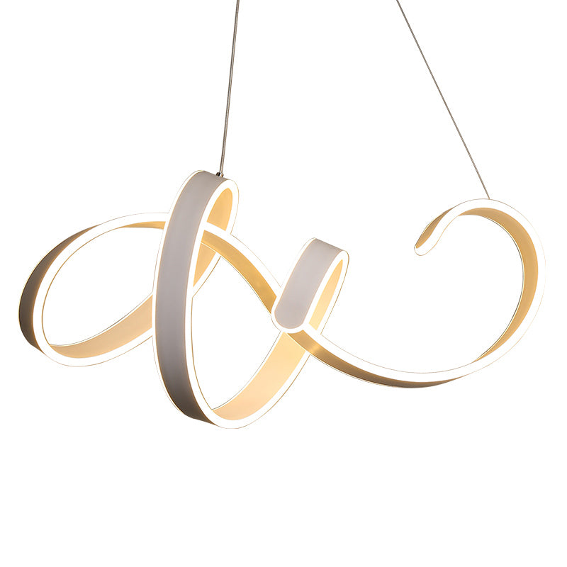 Lámpara de techo de LED retorcido blanco de aluminio moderno lámpara colgante para restaurante para restaurante