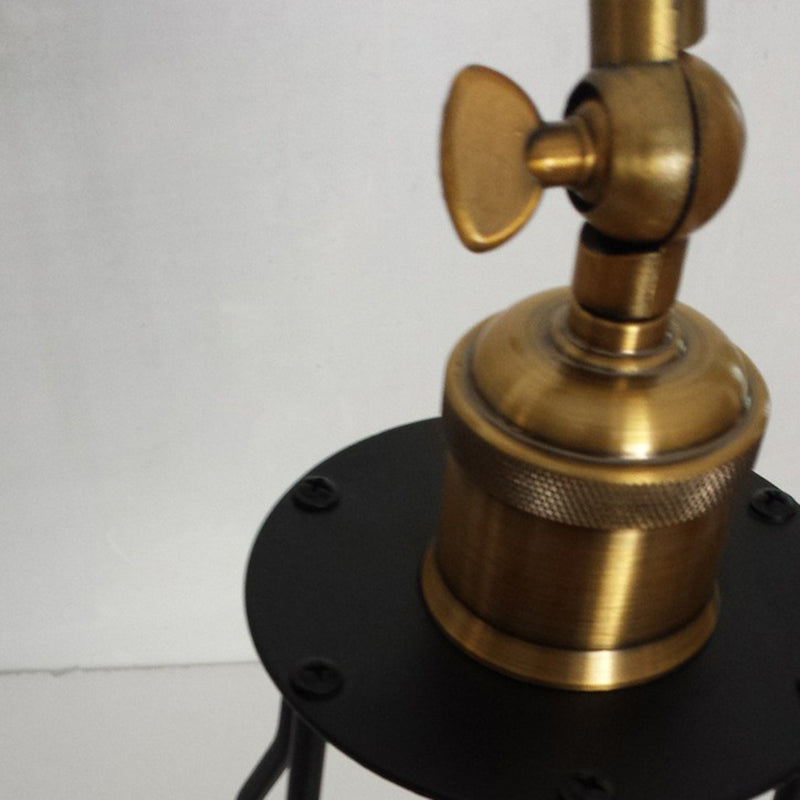 1-Light Swivelable Arm Wall Light Industrial Black Metal Wall Lamp Fixture with Cage Shade