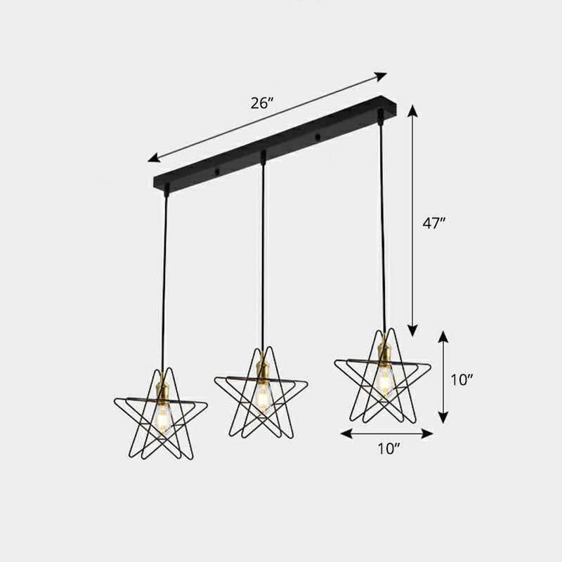 3 teste Filo Filo Cluster Luce a sospensione Nordic Metal Appedful Light per sala da pranzo