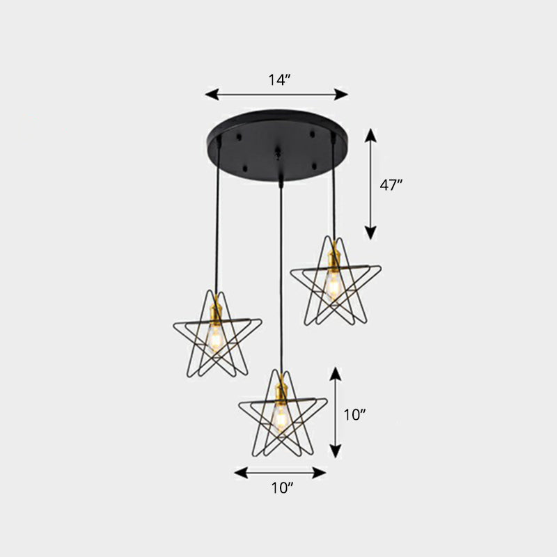 3 teste Filo Filo Cluster Luce a sospensione Nordic Metal Appedful Light per sala da pranzo