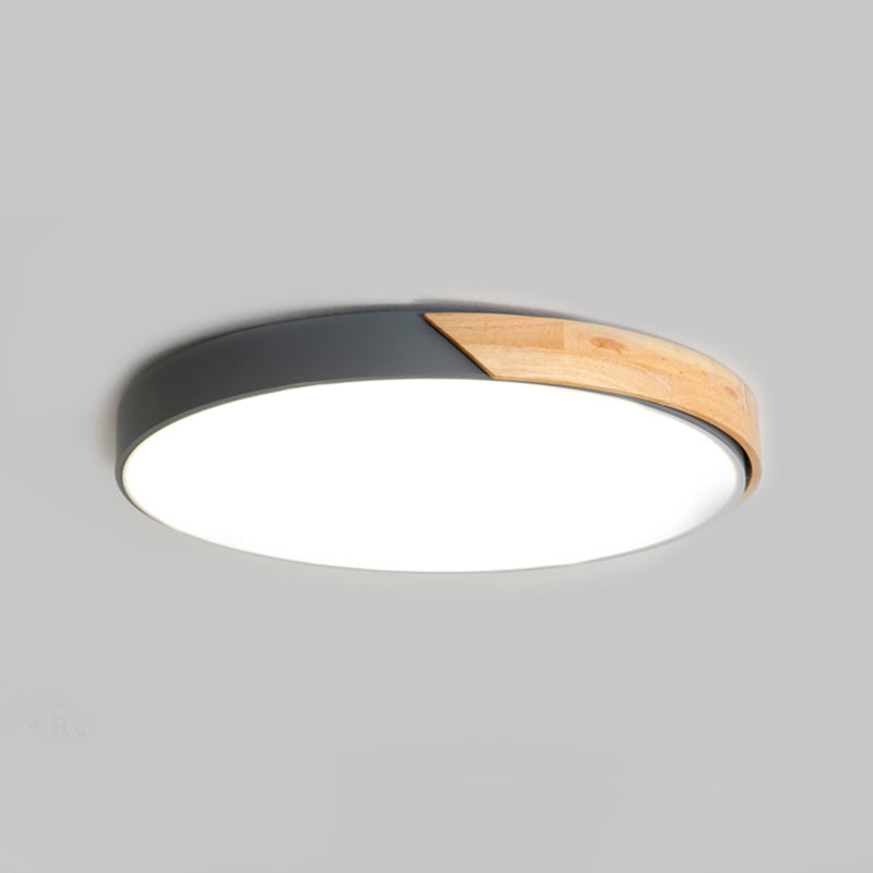 Cercle d'épissure LED encastré éclairage nordique bois chambre plafonnier