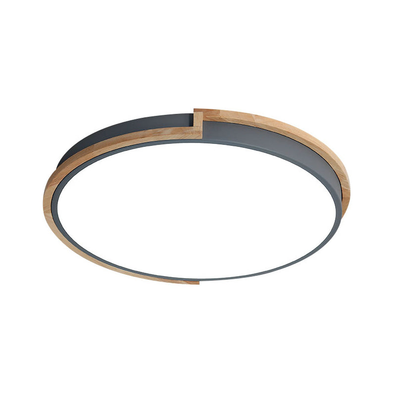 Nordic Disk LED-plafondlamp acryl slaapkamer inbouwlamp met houten frame