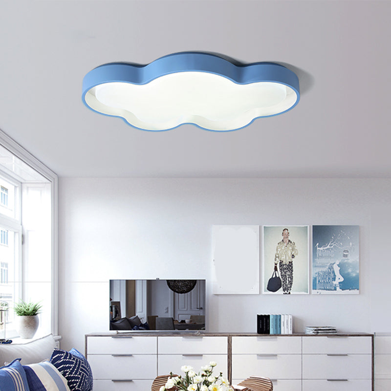 Plafonnier LED en forme de nuage en acrylique, éclairage de plafond bleu de dessin animé pour le salon