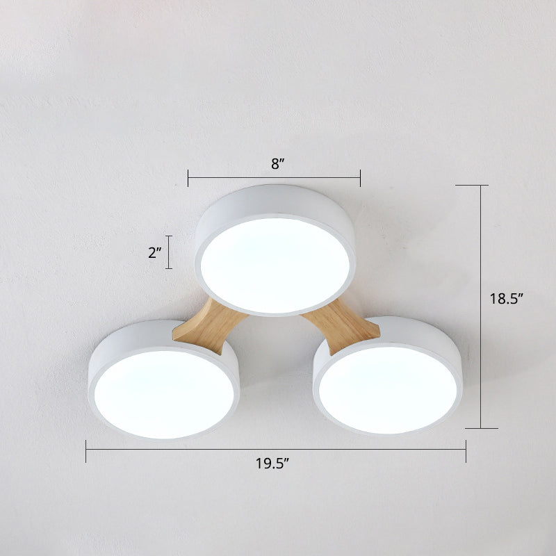 Macaron Creative Round Flush Lamp Acrylic Living Room LED Ceiling Mount Light Fixture