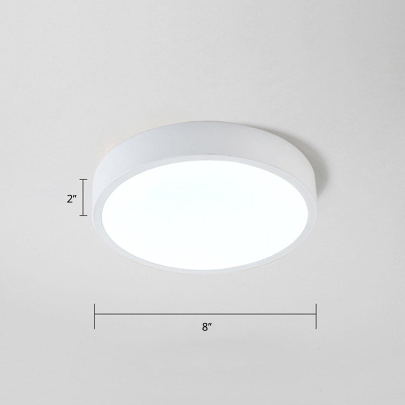 Macaron Creative Round Flush Lamp Acrylic Living Room LED Ceiling Mount Light Fixture