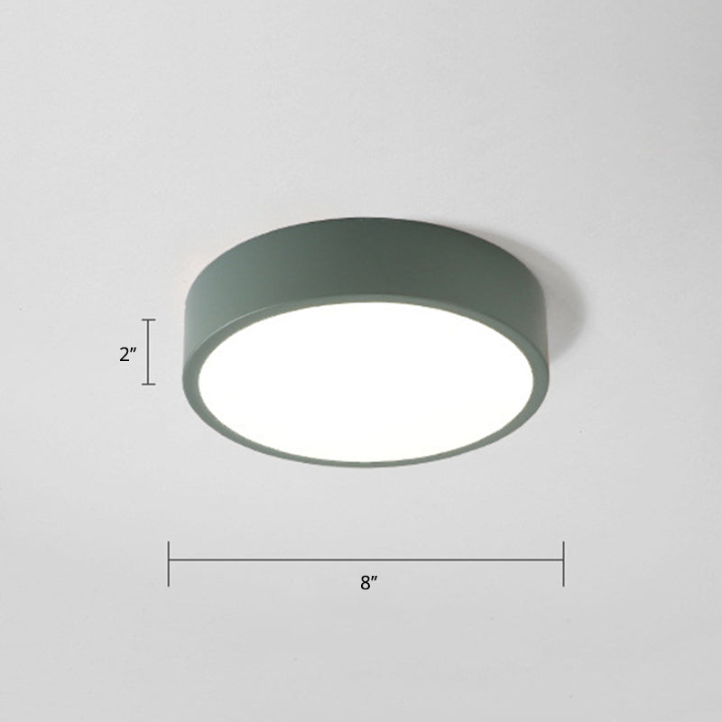Macaron Creative Round Flush Lamp Acrylic Living Room LED Ceiling Mount Light Fixture