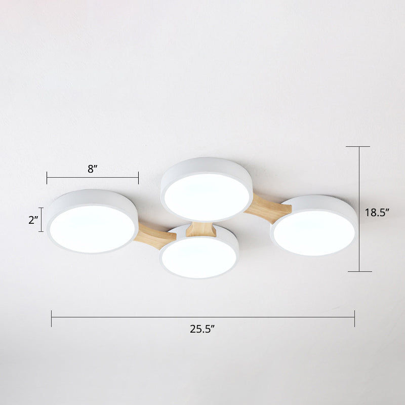 Macaron Creative Round Flush Lamp Acrylic Living Room LED Ceiling Mount Light Fixture