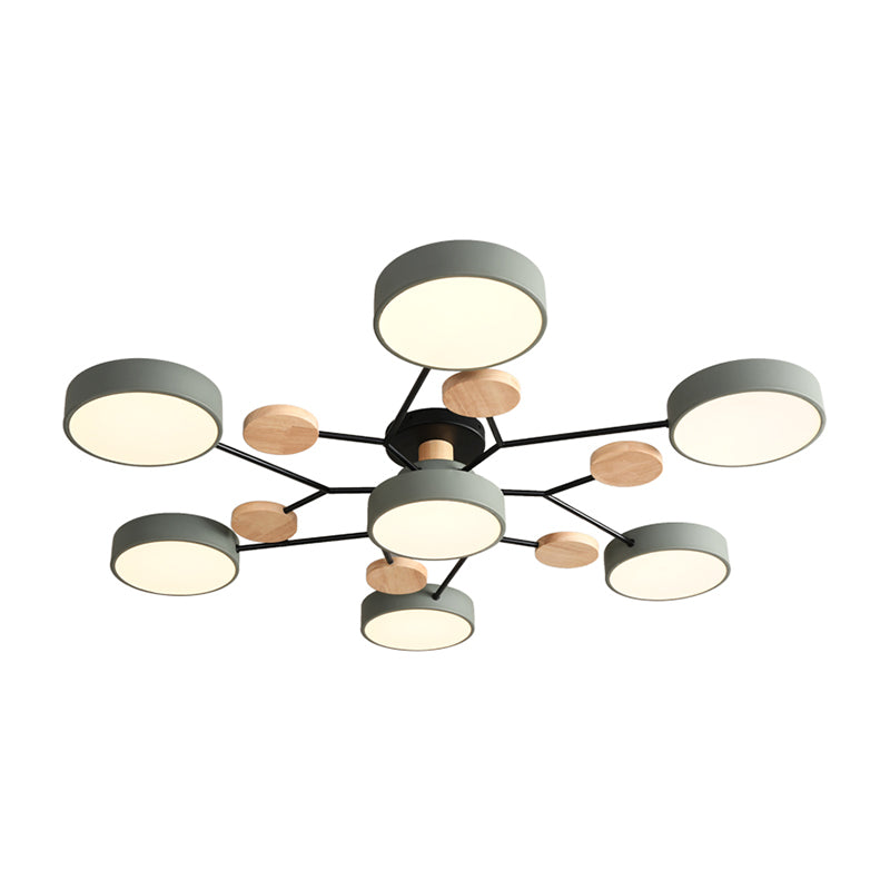 Lámpara empotrada de metal con forma de rama de árbol LED nórdica cerca de la luz de techo para dormitorio