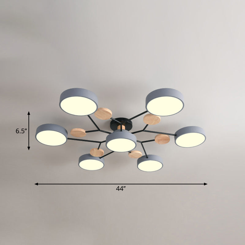 Lámpara empotrada de metal con forma de rama de árbol LED nórdica cerca de la luz de techo para dormitorio