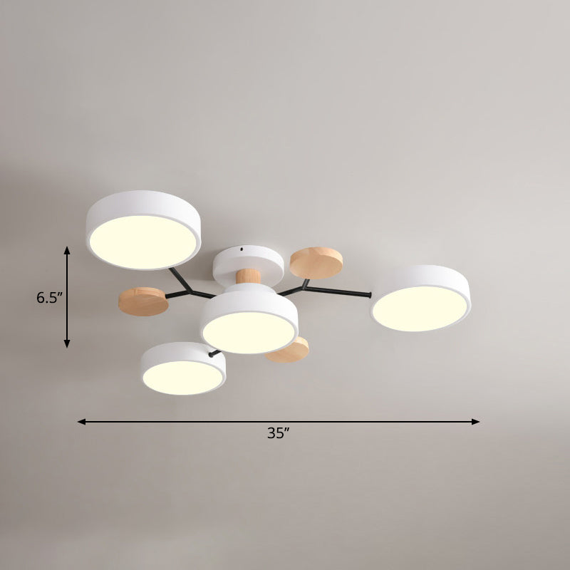 Lámpara empotrada de metal con forma de rama de árbol LED nórdica cerca de la luz de techo para dormitorio