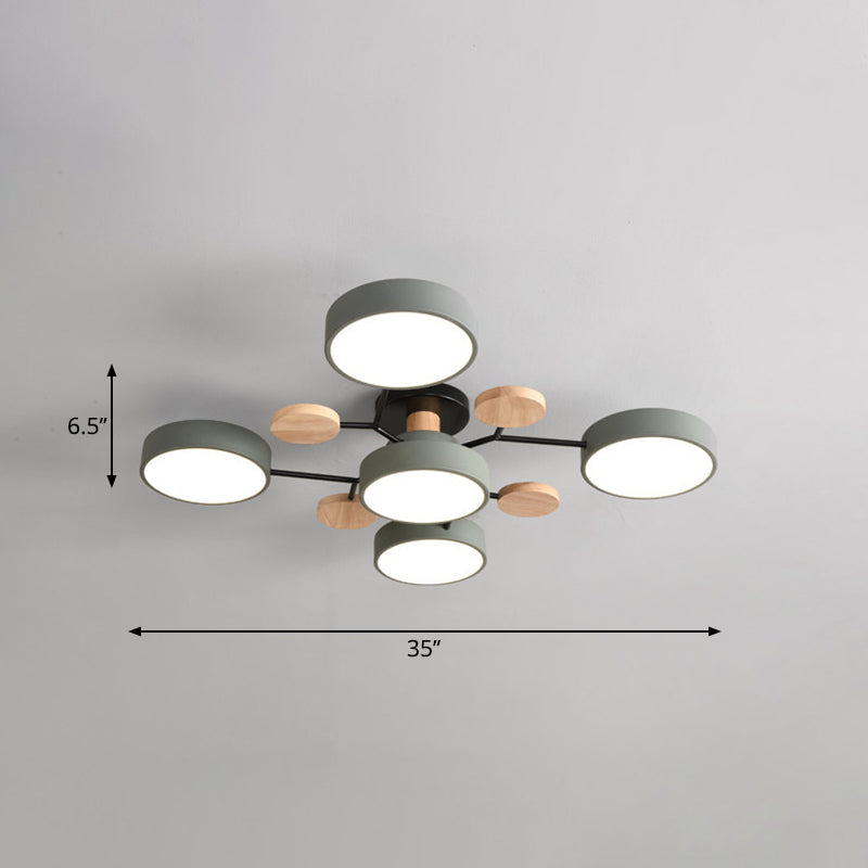 Lámpara empotrada de metal con forma de rama de árbol LED nórdica cerca de la luz de techo para dormitorio