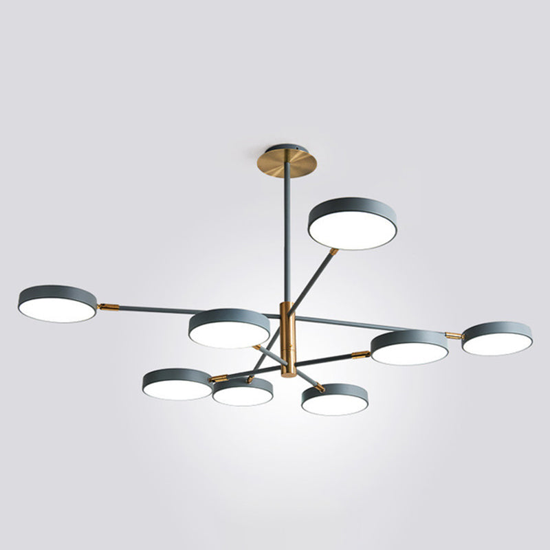 Branche de métal rotatif lampe à suspension de lampe à LED LED avec une teinte acrylique ronde