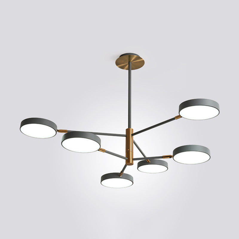 Branche de métal rotatif lampe à suspension de lampe à LED LED avec une teinte acrylique ronde
