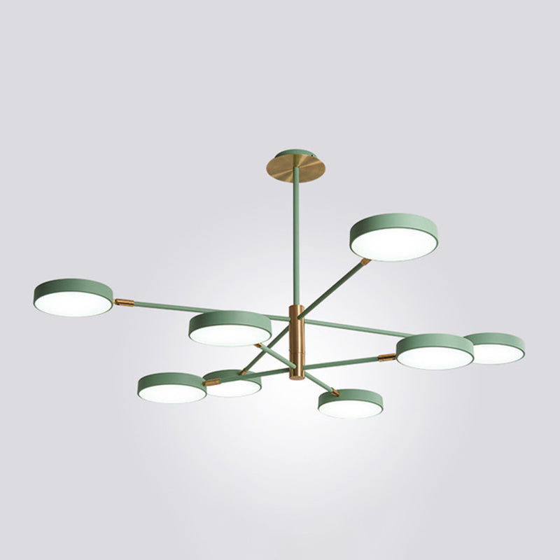 Branche de métal rotatif lampe à suspension de lampe à LED LED avec une teinte acrylique ronde