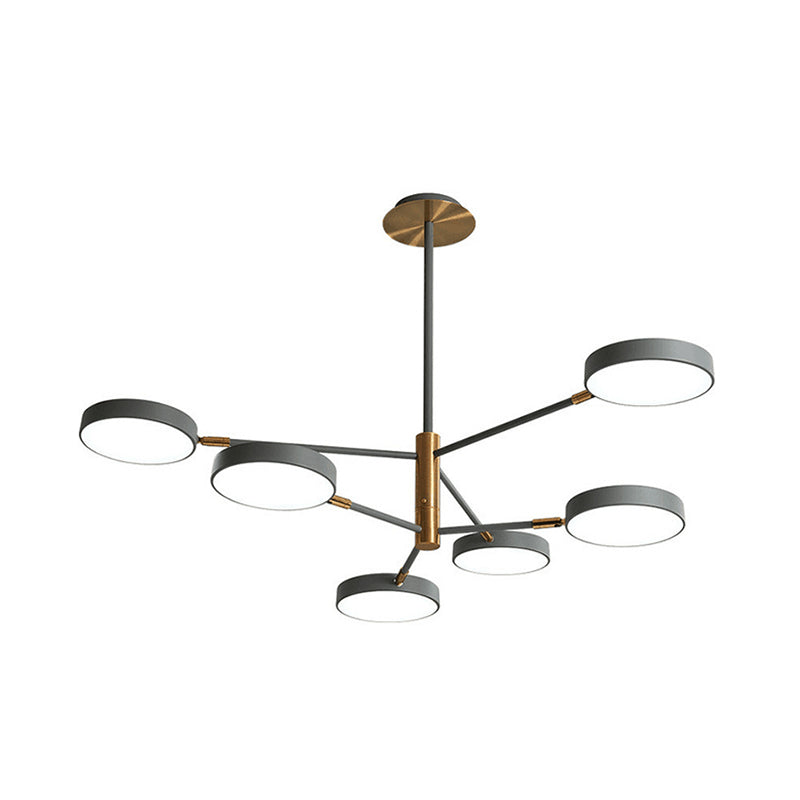 Branche de métal rotatif lampe à suspension de lampe à LED LED avec une teinte acrylique ronde