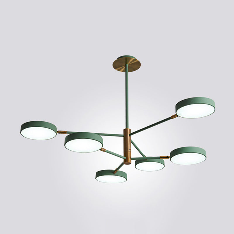 Branche de métal rotatif lampe à suspension de lampe à LED LED avec une teinte acrylique ronde