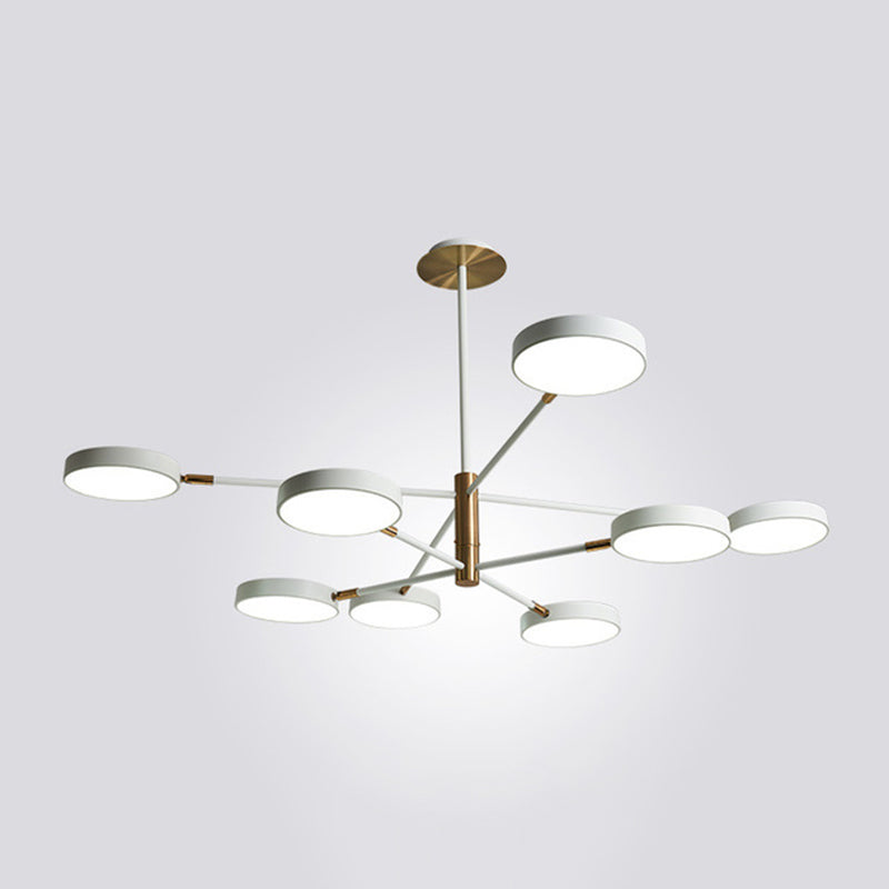 Branche de métal rotatif lampe à suspension de lampe à LED LED avec une teinte acrylique ronde