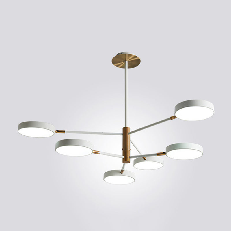 Branche de métal rotatif lampe à suspension de lampe à LED LED avec une teinte acrylique ronde