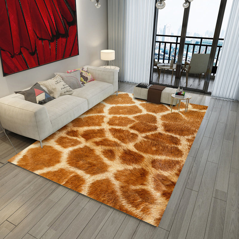 Designer Living Room Rug Multicolor Animal Skin Printed Indoor Rug Non-Slip Washable Carpet