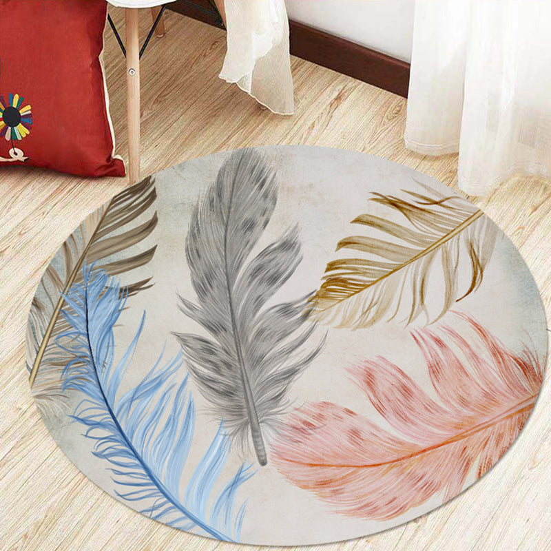 Comfort Bedroom Rug Multi Colored Geo Printed Indoor Rug Polyster Non-Slip Washable Area Carpet
