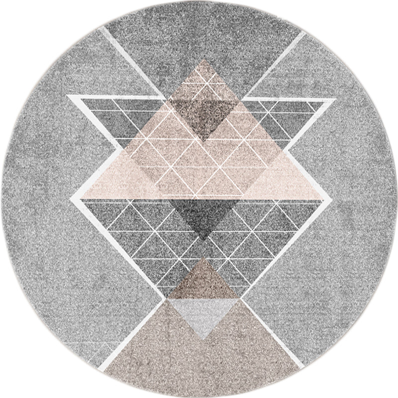 Comfort Bedroom Rug Multi Colored Geo Printed Indoor Rug Polyster Non-Slip Washable Area Carpet