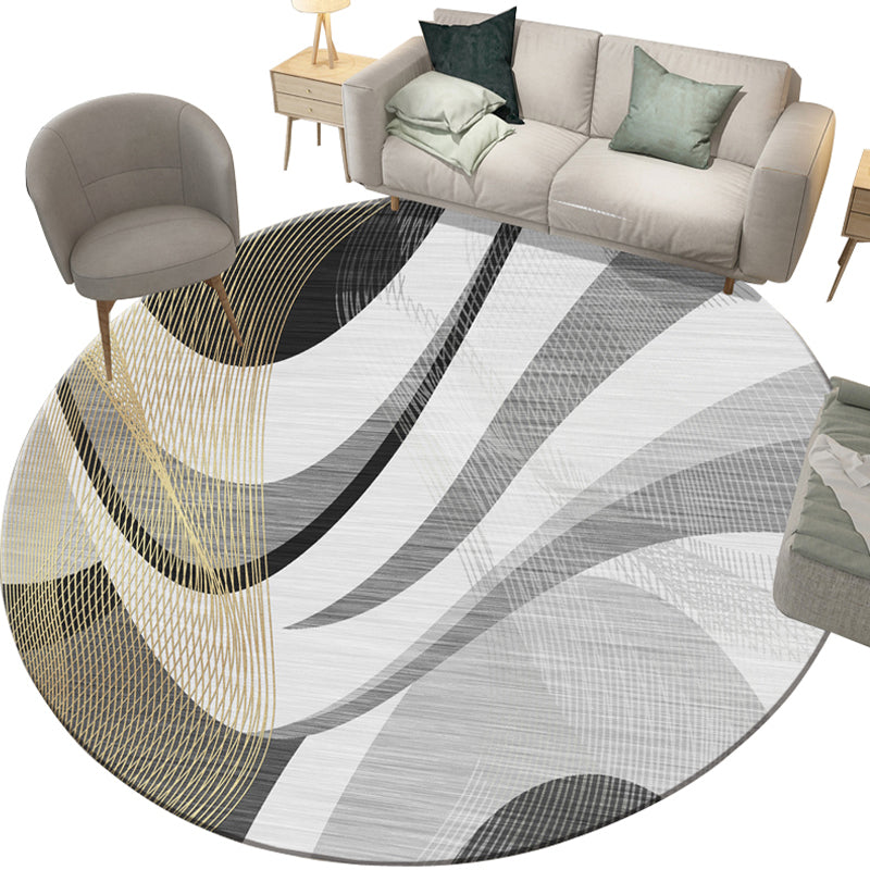 Modern Parlor Rug Multi Colored Geometric Pattern Area Rug Polypropylene Easy Care Pet Friendly Carpet