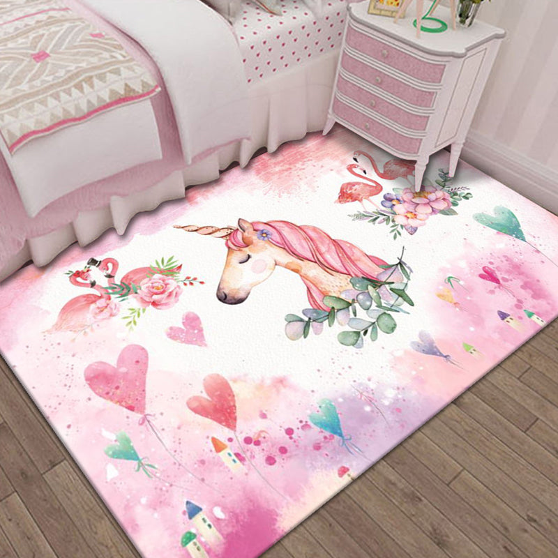 Nordic Bedroom Rug Multi Colored Animal Print Indoor Rug Polypropylene Non-Slip Pet Friendly Carpet