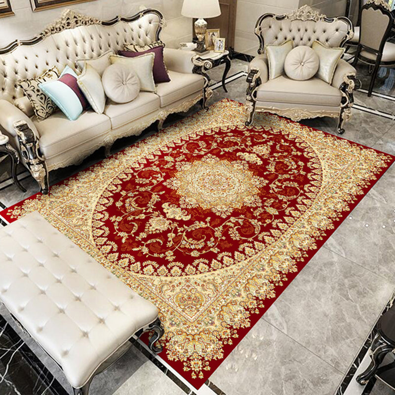 Nostalgia alfombra impresa floral sintética múltiple alfombra interior alfombra lavable sin deslizamiento para salón para salón