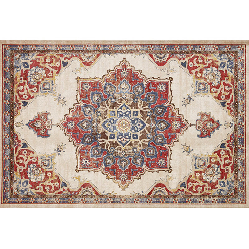 Retro Multicolor Moroccan Rug Polyster Geo Pattern Indoor Rug Anti-Slip Backing Pet Friendly Area Carpet for Bedroom