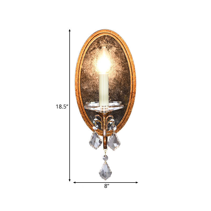 1 Light Open Bulb Wall Lamp Country Antique Brass Metal Sconce Light Fixture for Bedroom