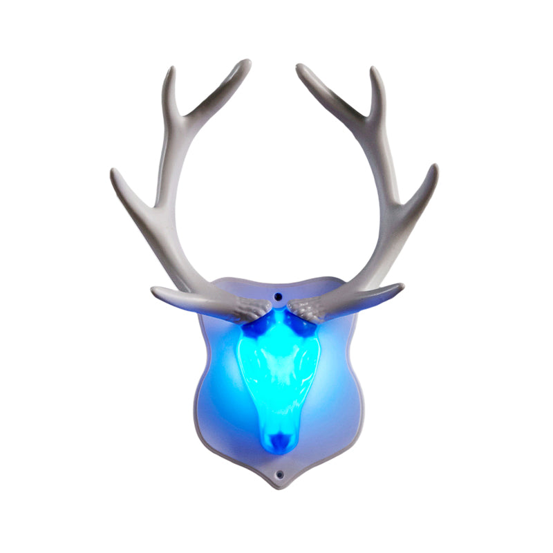 Résine White / Blue Approche luminaire de cerf LED Éclairage mural rustique en noir / blanc pour le salon