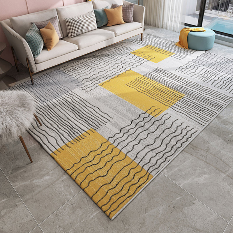 Comfort Living Room Rug Multi Colored Stripe Pattern Indoor Rug Polypropylene Pet Friendly Easy Care Area Carpet