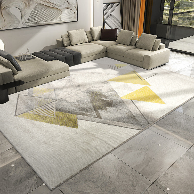 Multi Colored Nordic Rug Polyster Geometric Pattern Indoor Rug Pet Friendly Anti-Slip Backing Area Carpet for Living Room