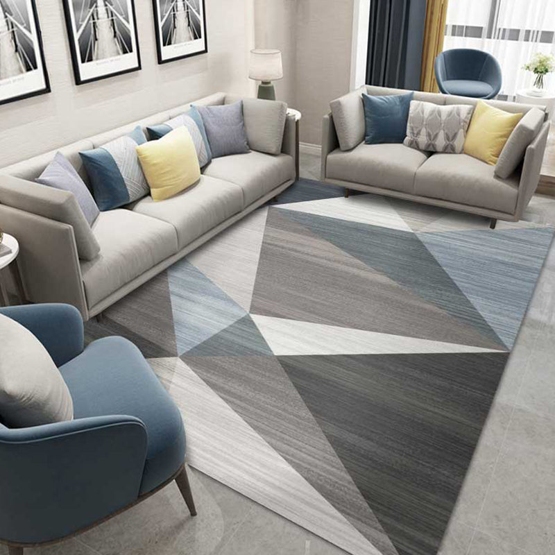 Multi Colored Geometric Pattern Rug Polypropylene Modern Indoor Rug Easy Care Pet Friendly Area Carpet in Living Room