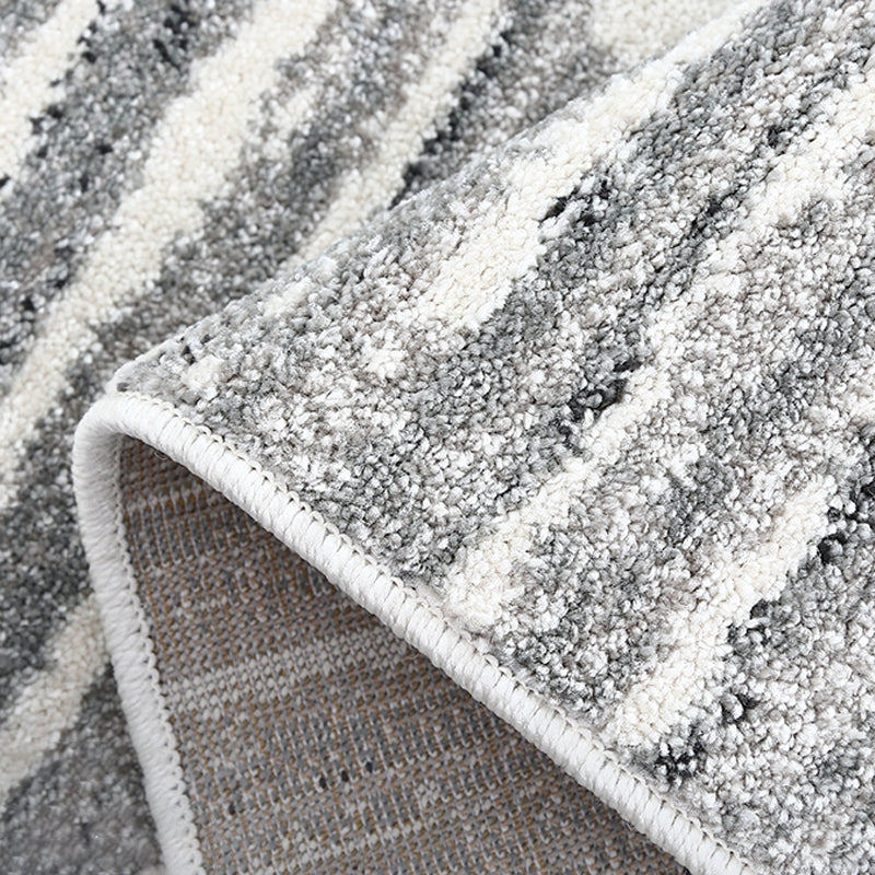 Modern Stripe Pattern Rug Multi Colored Polyster Indoor Rug Synthetics Anti-Slip Backing Pet Friendly Area Carpet for Parlor
